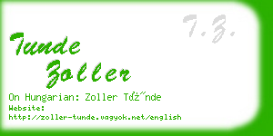 tunde zoller business card